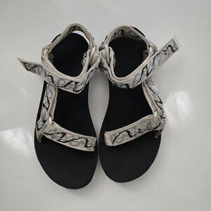 Teva Original Universal Sandal White Gray Black Ankle Strap Women's Size 8